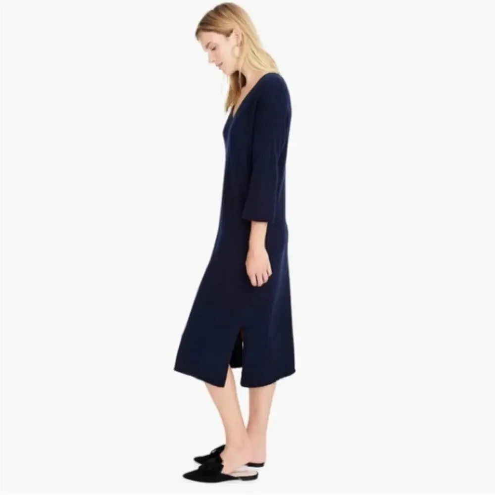 J. Crew x Demylee Ribbed Merino Wool Dress Sz S Navy